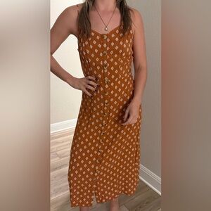 Aeropostale Terracotta Geometric Midi Dress